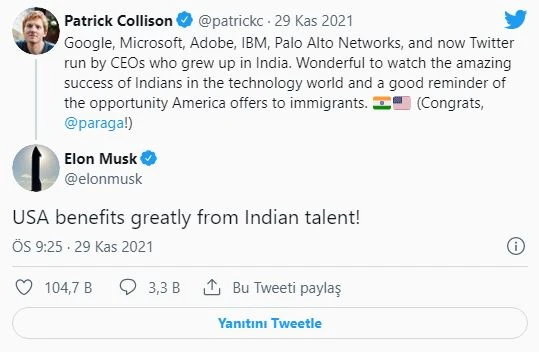 Twitter'ın başına Agrawal'ın geçmesiyle ABD'de 'Hintli CEO pandemisi' tavan yaptı